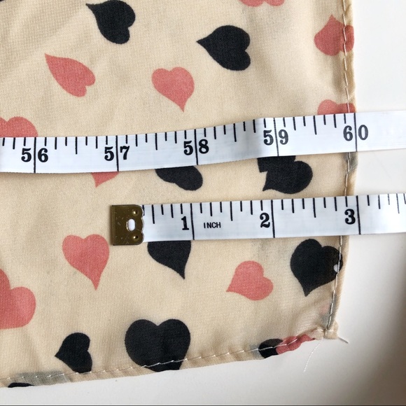 NWOT Flowy Black Orange Tan Heart Scarf - Picture 10 of 10